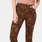 Calça jeans feminina Charter Club Petite estampada Lexington reta marrom tamanho 2 P