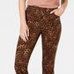 Calça jeans feminina Charter Club Petite estampada Lexington reta marrom tamanho 6 P