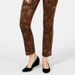 Calça jeans feminina Charter Club Petite estampada Lexington reta marrom tamanho 6 P