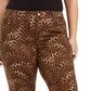 Calça jeans feminina Charter Club Plus Lexington com estampa animal, marrom, tamanho 18W