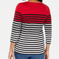 Karen Scott Blusa Listrada Manga 3/4 Feminina Vermelha Tamanho Médio