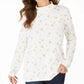 Karen Scott Blusa feminina Snowy Glory com gola alta, branca, tamanho extragrande