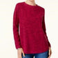 Karen Scott Sport Space-Dye Microfleece Top Feminino Médio Vermelho Tamanho XXG