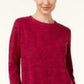 Karen Scott Sport Space-Dye Microfleece Top Feminino Médio Vermelho Tamanho XXG