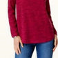 Karen Scott Sport Space-Dye Microfleece Top Feminino Médio Vermelho Tamanho XXG