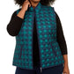 Colete acolchoado estampado plus size feminino Karen Scott, azul marinho, tamanho 1X