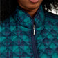 Colete acolchoado estampado plus size feminino Karen Scott, azul marinho, tamanho 1X