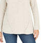 Suéter feminino de malha Pointelle da Style &amp; Co, bege, tamanho grande