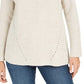 Suéter feminino de malha Pointelle Style &amp; Co, bege, tamanho pequeno