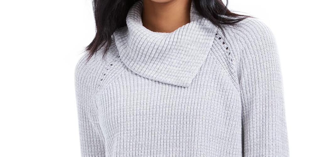 Suéter feminino de malha Pointelle da Style &amp; Co, cinza, tamanho grande