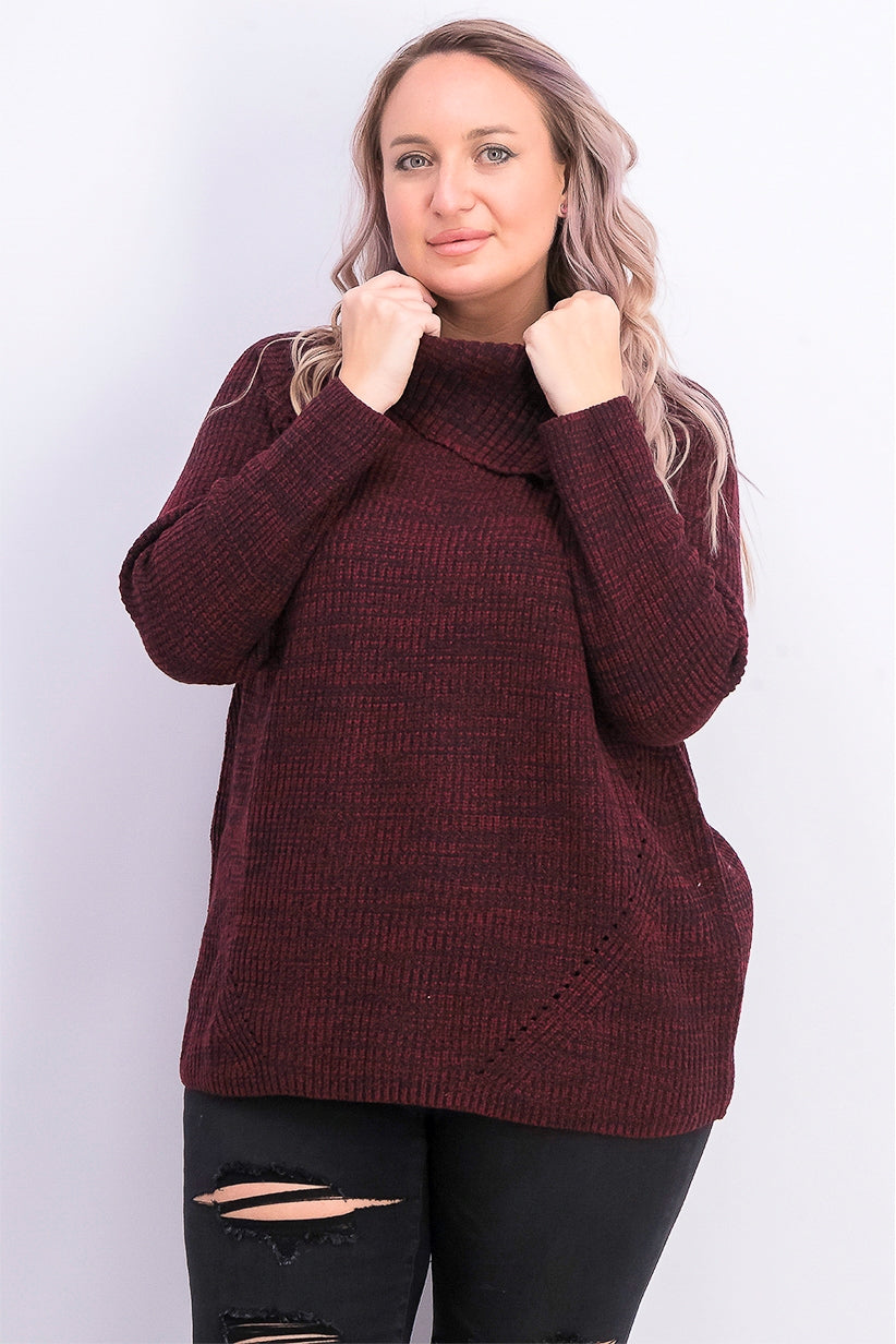 Suéter feminino de malha Pointelle Style &amp; Co, vermelho escuro, tamanho pequeno