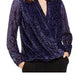 Blusa Alfani Feminina Velvet Burnout Roxa Tamanho Pequeno Médio