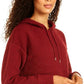 Ideology Moletom com capuz feminino com zíper, tamanho médio, vermelho, tamanho X-S