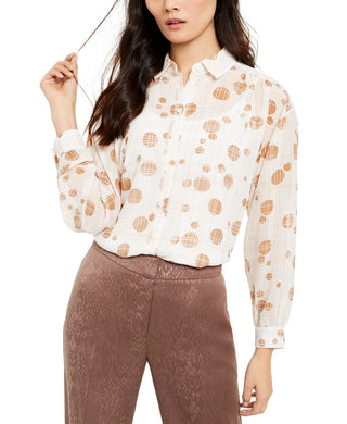 Blusa estampada feminina Alfani, branca, tamanho XX-G