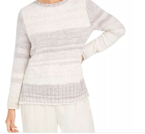 Suéter Feminino em Chenille com Tintura Espacial, Estilo &amp; Co, Branco, Tamanho Médio