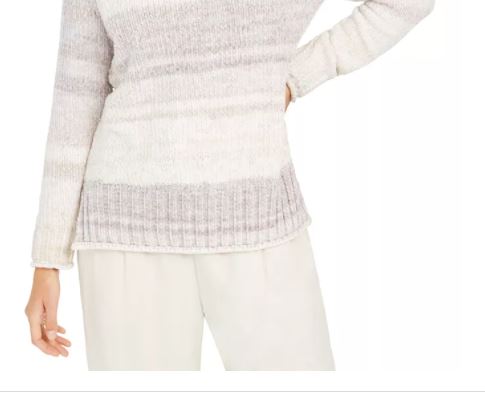 Suéter Feminino em Chenille com Tintura Espacial, Estilo &amp; Co, Branco, Tamanho Médio