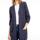 Cardigan feminino Maison Jules com abertura frontal, azul, tamanho grande