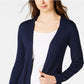 Cardigan feminino Maison Jules com abertura frontal, azul, tamanho grande