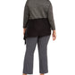 Suéter assimétrico com blocos de cores Alfani feminino, preto, tamanho 1X