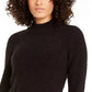Suéter feminino Alfani com gola alta e bouclé, preto, tamanho pequeno