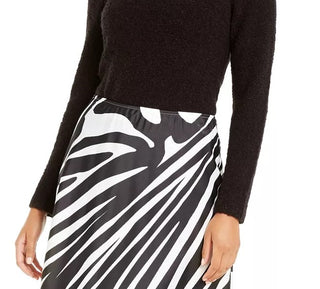 Suéter feminino Alfani com gola alta e bouclé, preto, tamanho pequeno