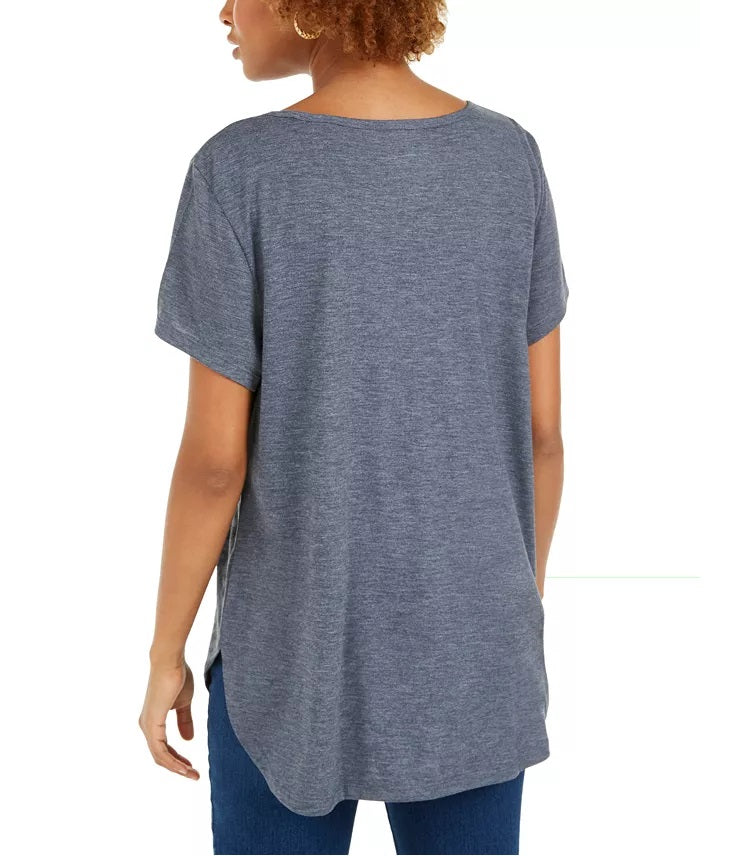 Camiseta feminina Love Graphic da Style &amp; Co, cinza, tamanho médio