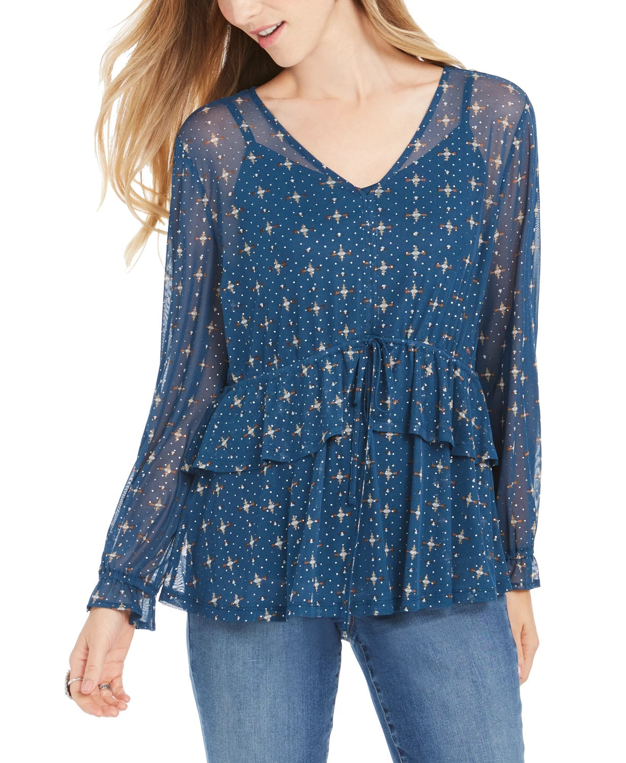 Top de malha estampado feminino Style &amp; Co, verde, tamanho X-S