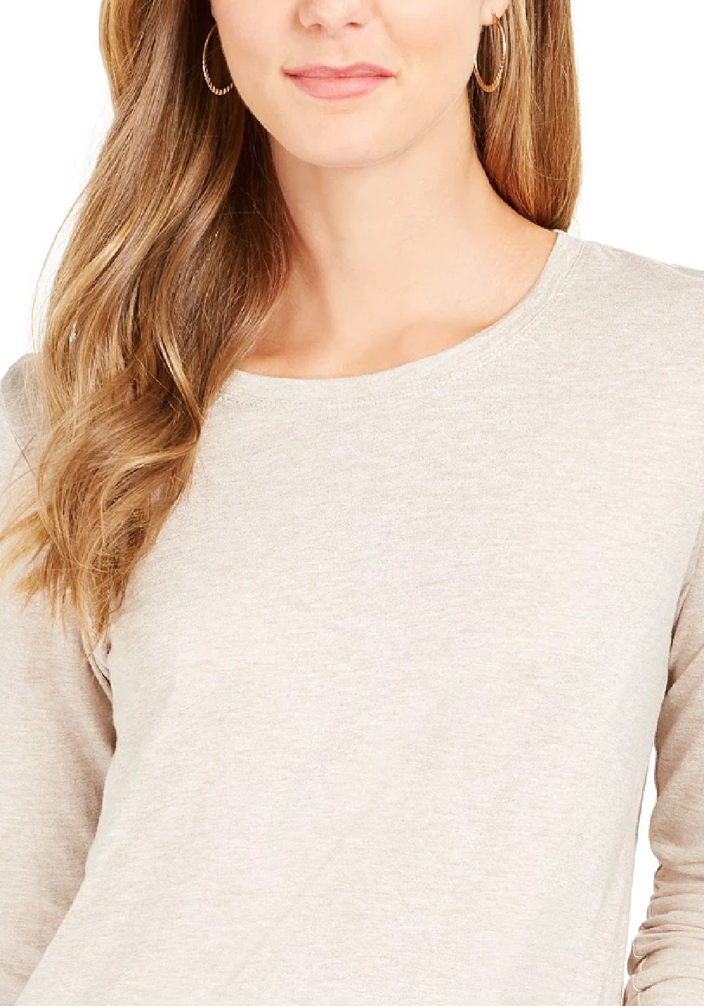 Top feminino com brilho salpicado estilo &amp; co, bege, tamanho médio