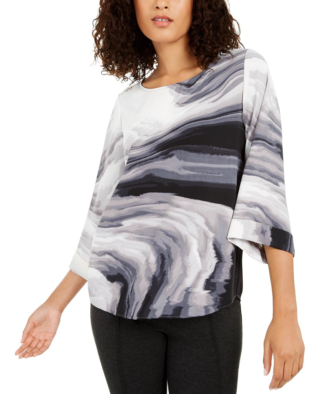 Blusa feminina Alfani estampada cinza tamanho X-G