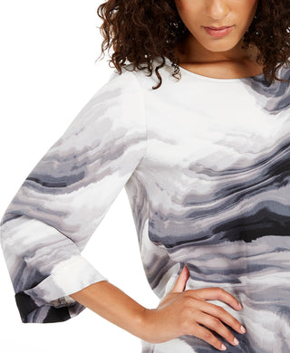 Blusa feminina Alfani estampada cinza tamanho X-G