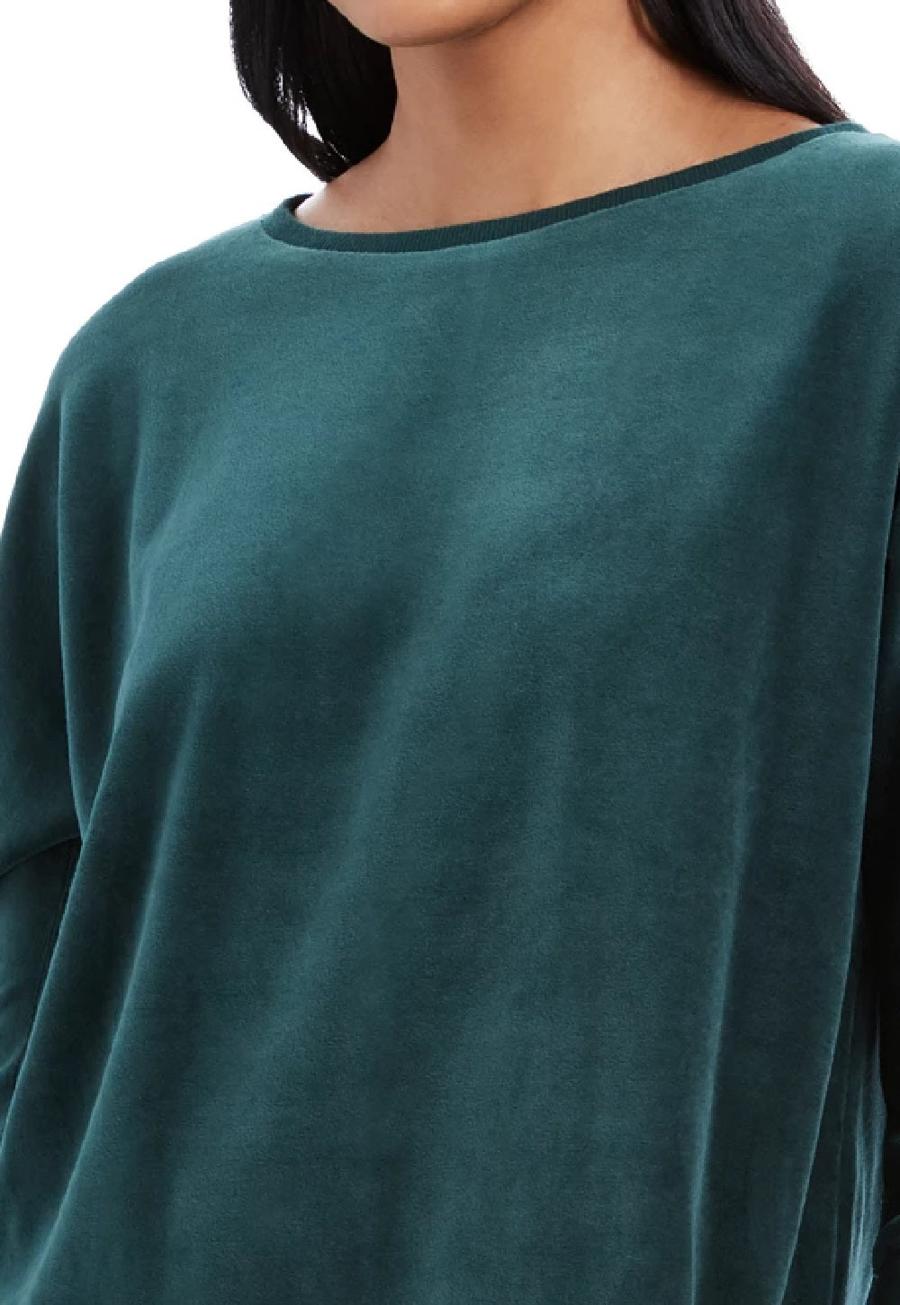 Blusa feminina de veludo com mangas amarradas Charter Club, verde escuro, tamanho X-S
