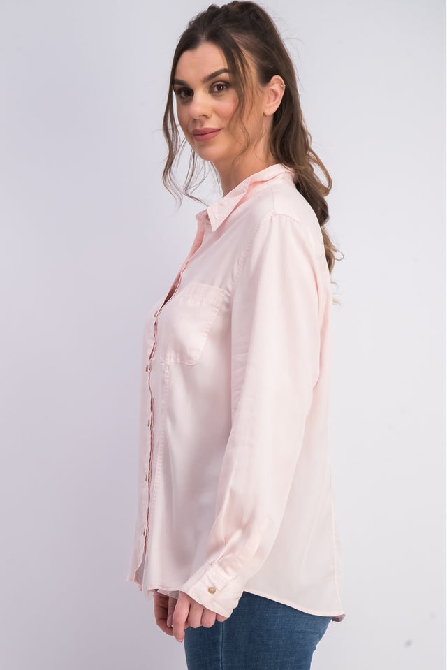 Camisa feminina de veludo cotelê liso Charter Club, rosa, tamanho médio