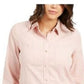 Camisa feminina de veludo cotelê de algodão com botões Charter Club, rosa, tamanho pequeno e pequeno