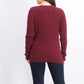 Suéter feminino Charter Club de tricô com acabamento em botões, vermelho, tamanho grande