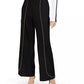 Calça feminina de crepe com tachas e pernas largas, preta, tamanho extragrande, da INC International Concepts