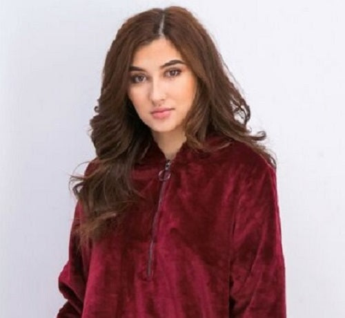 Ideology Moletom feminino plus size com zíper e pele sintética, tamanho médio, vermelho, tamanho único