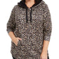 Ideology Moletom com capuz feminino plus size estampado redondo bege cáqui tamanho 3X