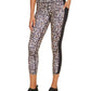 Leggings femininas com estampa de leopardo e blocos de cores Ideology, bege, cáqui, tamanho XX-G