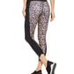 Leggings femininas com estampa de leopardo e blocos de cores Ideology, bege, cáqui, tamanho XX-G