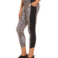 Leggings femininas com estampa de leopardo e blocos de cores Ideology, bege, cáqui, tamanho XX-G