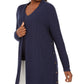 Cardigan JM Women's Collection de algodão com botões laterais e abertura frontal, azul, tamanho extra pequeno