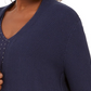 Cardigan JM Women's Collection de algodão com botões laterais e abertura frontal, azul, tamanho extra pequeno