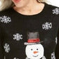 Karen Scott Suéter de Boneco de Neve com Lantejoulas para Mulheres, Preto, Tamanho XXG