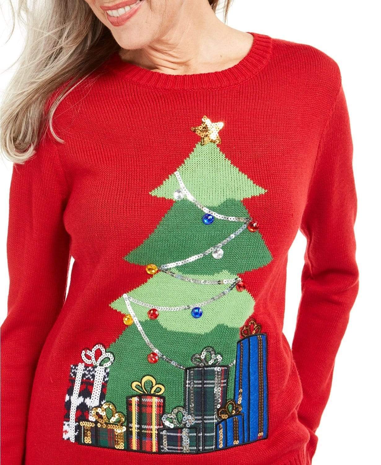 Karen Scott Suéter Feminino Midnight Presents Vermelho Tamanho Pequeno Médio