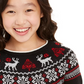 Suéter Charter Club Big Girls Fair Isle Family Preto Tamanho Médio