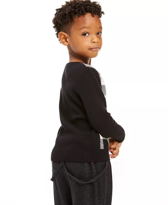 Suéter infantil xadrez Buffalo para meninos Charter Club, tamanho 5, preto