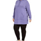 Ideology Moletom com capuz feminino plus size pele de cobra estampada roxo tamanho 1X