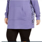 Ideology Moletom com capuz feminino plus size pele de cobra estampada roxo tamanho 1X