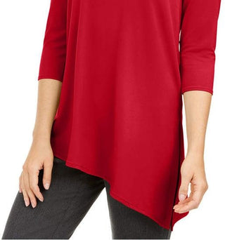 Top Alfani Feminino Petite Assimétrico com Recorte Vermelho Tamanho Médio