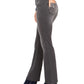 Calça jeans feminina estilo bootcut com bolso bordado e lavagem clara, preta, tamanho 4